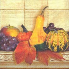 Serviette papier motif poires et raisins 33 cmX33 cm 3 plis
