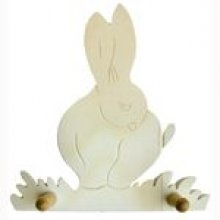 Porte manteau bois lapin 165 mm x 55 mm