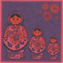 Serviette papier poupée Russe  33 cm X 33 cm 3 plis