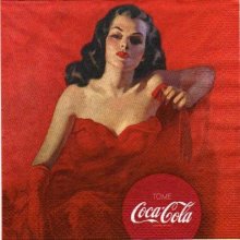 Serviette papier Coca Cola robe rouge