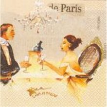 Serviette papier  motif Paris 33 cm X 33 cm 3 plis