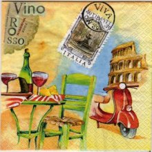 Serviette papier  motif Italie 33 cm X 33 cm 3 plis