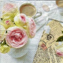 Serviette papier rose et café X 33 cm 3 plis