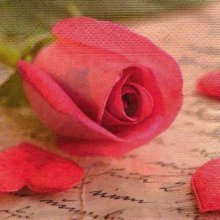 Serviette papier fleurs rose et papier 33 cm X 33 cm 3 plis