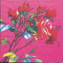 Serviette papier motif fleurs rose 33 cm X 33 cm 3 plis