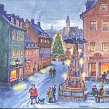 Serviette papier rue de Noël 33 cm X 33 cm 3 plis