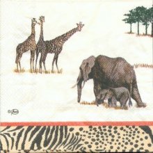 Serviette papier Afrique et girafe 33 cm X 33 cm 3 plis
