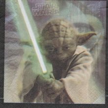 Serviette Star Wars Yoda de 33 cm X 33 cm 2 plis