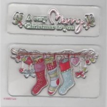 Tampons transparents Noël et chaussettes