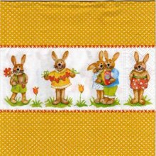Serviette papier lapins de Paques33 cm x 33 cm