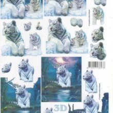 Feuilles 3D tigre blanc