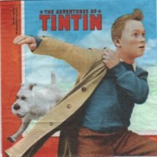 Serviette papier motif Tintin de 33 cm X 33 cm 3 plis