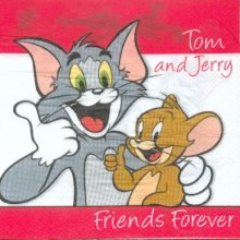 Serviette papier motif Tom et Jerry de 33 cm X 33 cm 2 plis
