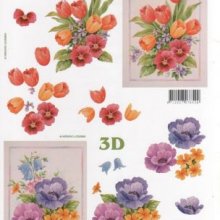 Feuilles à découper 3D tulipes et fleurs