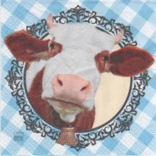 Serviette papier vache et cloche 33 cm X 33 cm 3 plis