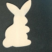 Support bois lapin en bois à peindre 50 mm x 35mm